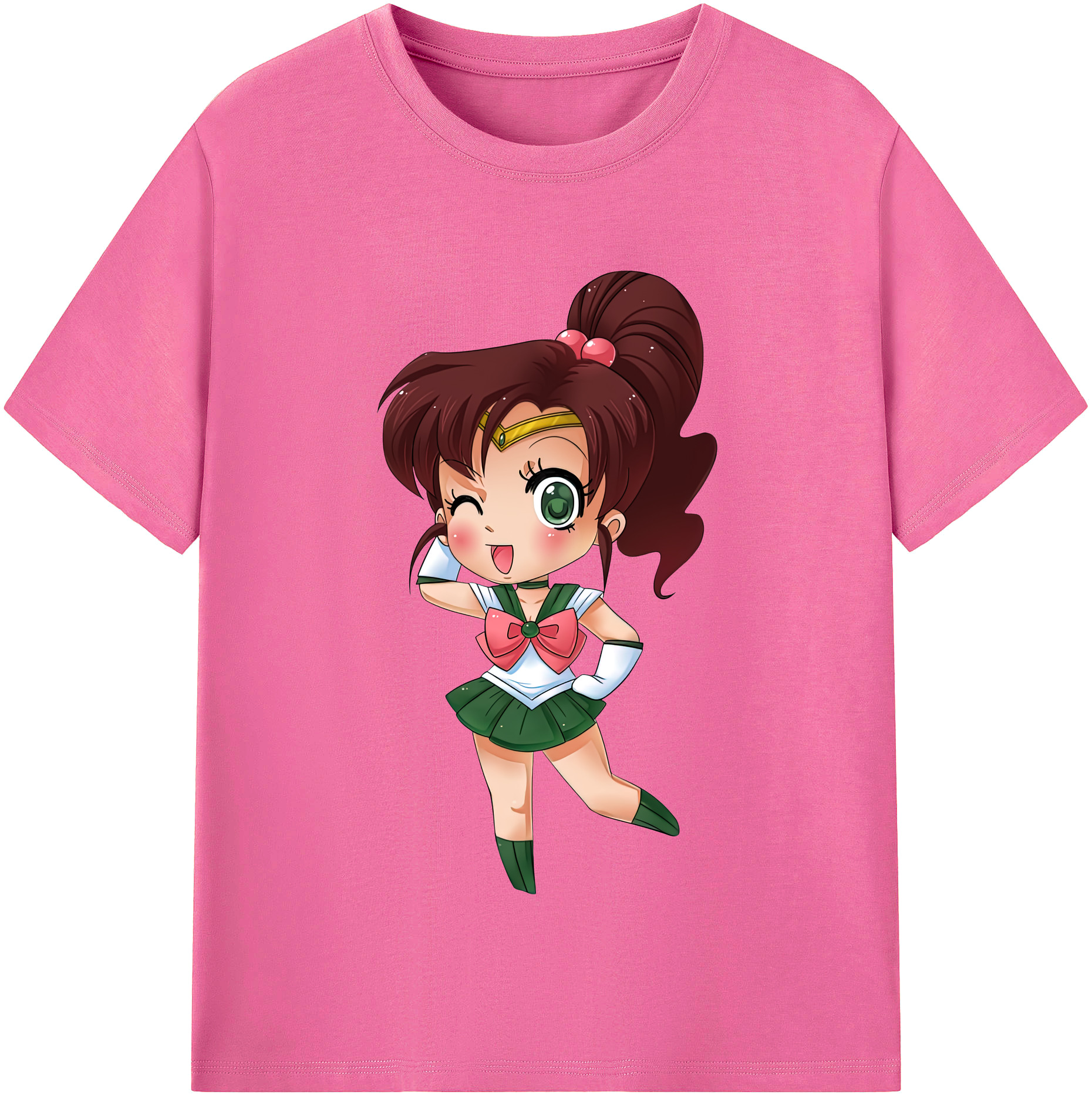 （画像用） 美少女戦士セーラームーン 木野 まこと きの まこと Sailor Moon Kino Makoto （セーラージュピター；Sailor Jupiter） レディースカジュアルプリントTシャツ（綿100％）